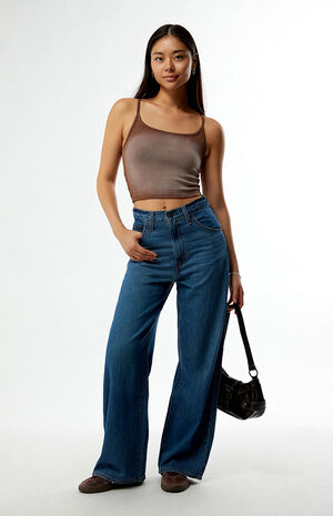 Medium Indigo Cinch Baggy Jeans image number 1