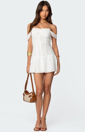 Jill Eyelet Drop Waist Mini Dress image number 1