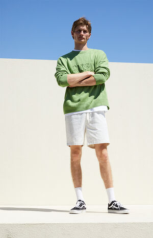 Stripe Textured Linen Shorts image number 5