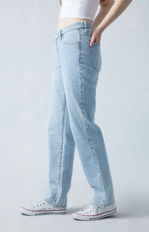 Eco Light Indigo V-Dip Dad Jeans image number 3