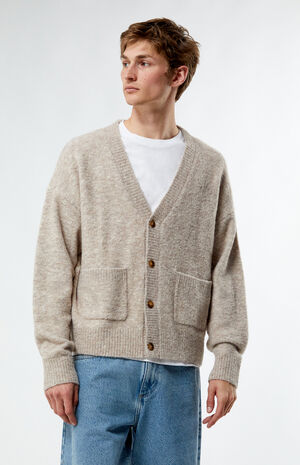 Tan Heathered Cardigan image number 2