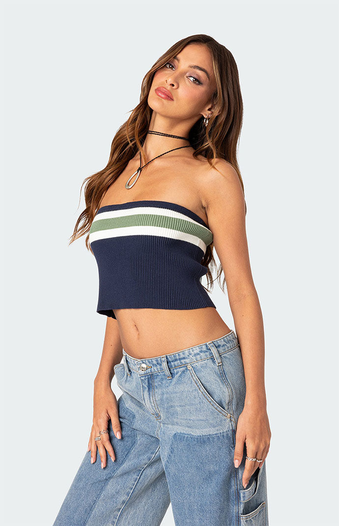 Women's Tube top in clean-wash denim | White | Diesel