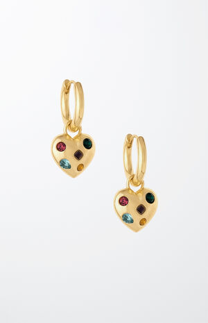 Rainbow Crystal Heart Earrings image number 1