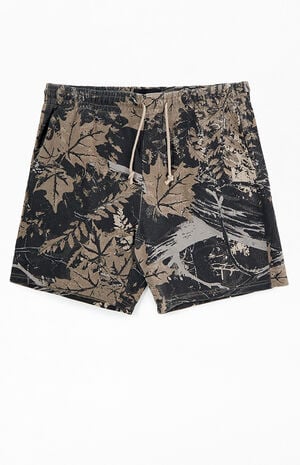 Brown Camo Fleece Volley Sweat Shorts