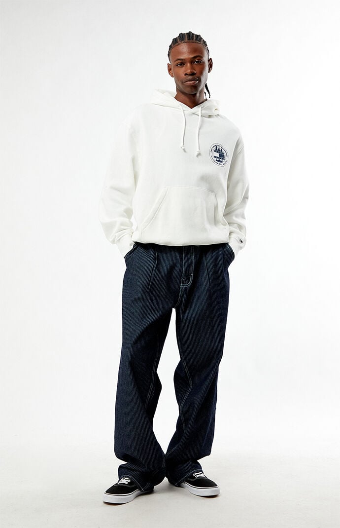 Guess Jeans Dark Blue Pinstripe Baggy Jeans