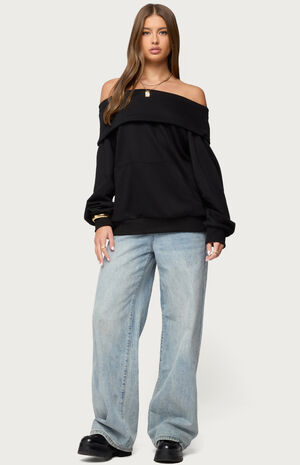 Ashlee Oversized Foldover Sweatshirt image number 4