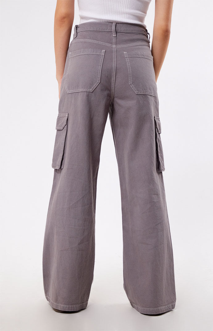 く日はお得♪ Gray Light PacSun High PacSun | Pants Cargo Leg Wide Waisted パンツ
