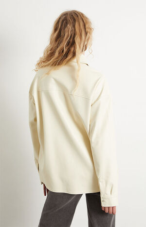 Faux Leather Shacket image number 3