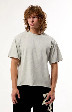 Heather Grey Premium Cropped T-Shirt image number 1
