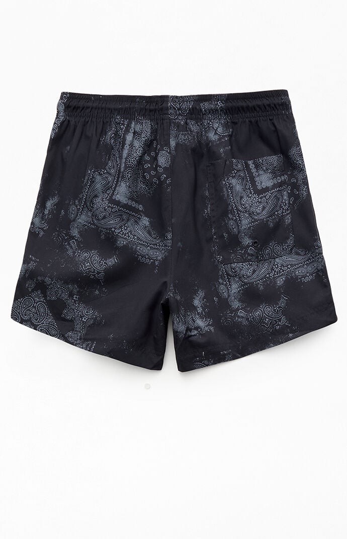 Pacsun Black Blotch Bandana Eco 4.5" Swim Trunks