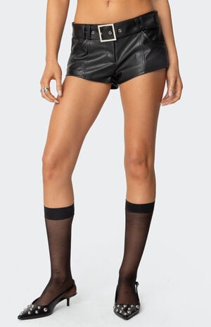 Alba Faux Leather Shorts image number 2