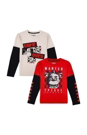 Kids 2 Pack Five Nights at Freddy's 2fer Long Sleeve T-Shirt image number 1
