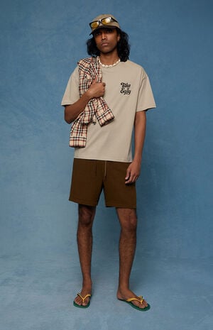 Brown&nbsp;Linen&nbsp;Shorts image number 2