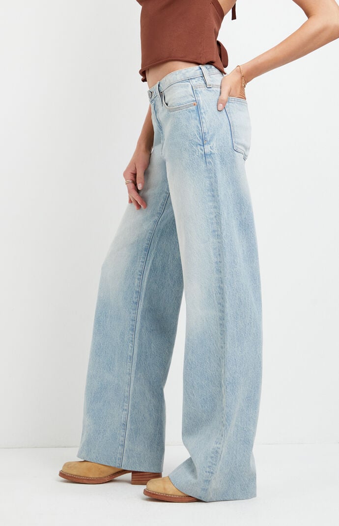 Pacsun Casey Low Rise Baggy Jeans Light Blue Washed