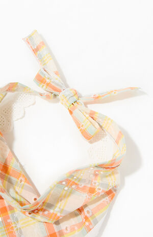Floral Gingham Headscarf image number 2