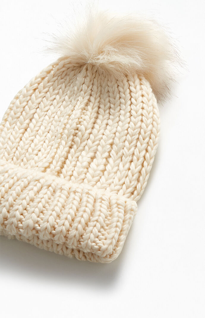 Faux Fur Pom Beanie