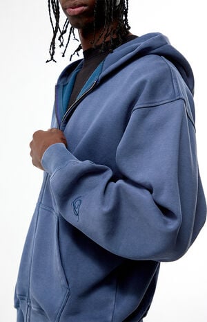 Washed Navy&nbsp;Full Zip Hoodie&nbsp; image number 2