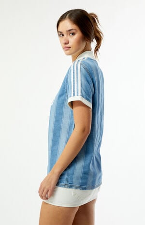 Denim Short Sleeve Football Jersey image number 3