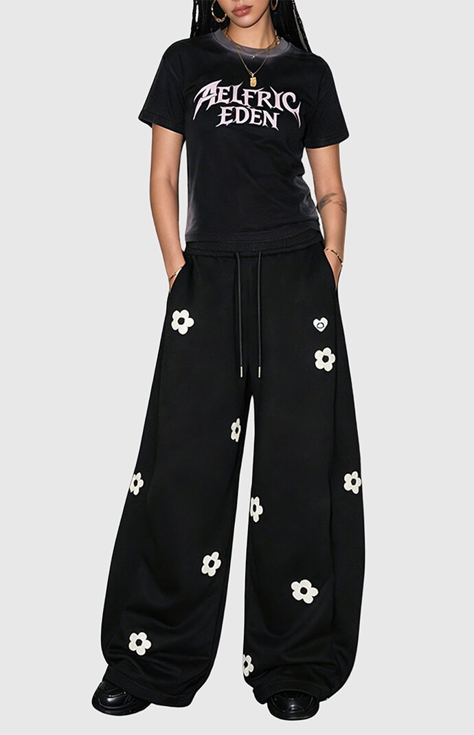 Aelfric Eden Floral Embroidered Baggy Barrel Sweatpants