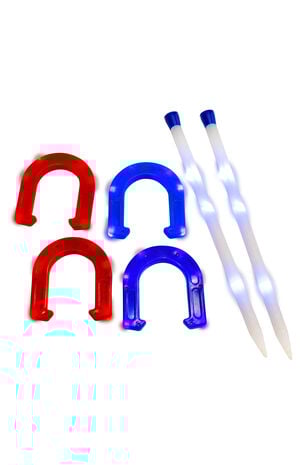 YardCandy Illuminated LED Horseshoes Game Set image number 1