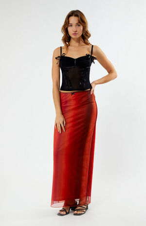 Ombre Mesh Midi Skirt image number 2