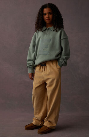 Sand Corduroy Relaxed Trousers image number 2