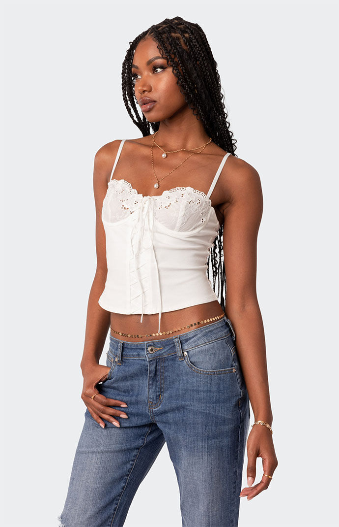 MELT THE LADY lace up layered corset - メルカリ