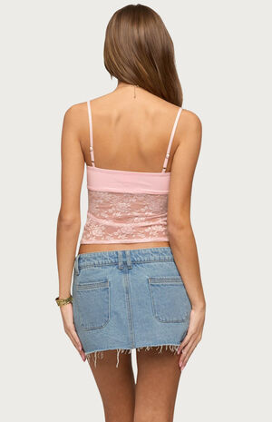 Damarie Cutout Ruched Sheer Lace Top image number 3