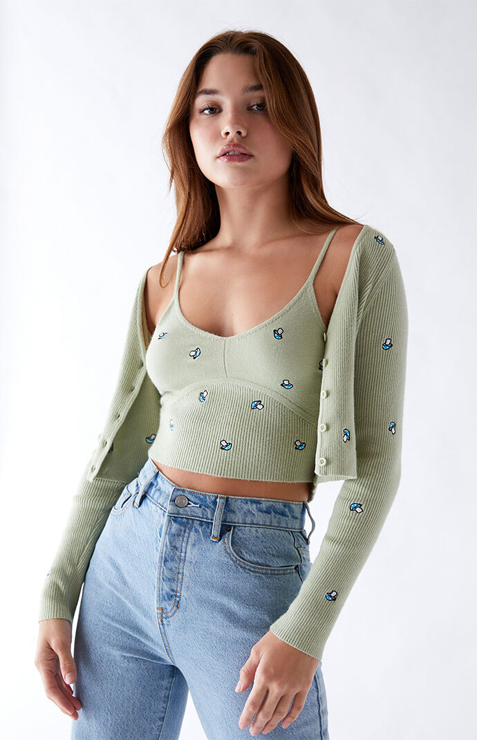 LA Hearts Floral Sweater Tank Top PacSun