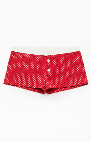 Red Polka Dot Pajama Boyshorts image number 1