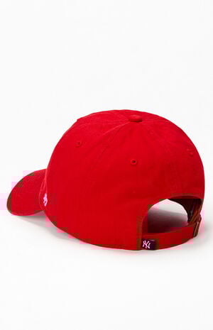 Red NY Yankees Dad Hat image number 3