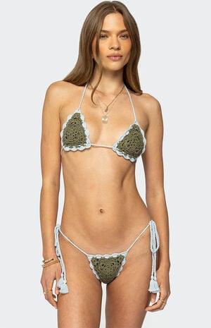 Crochet Triangle Bikini Top image number 1