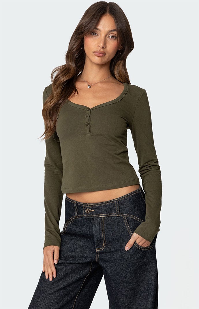 Edikted Leah Henley Top | PacSun