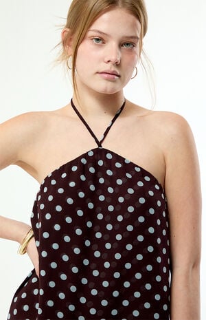 Whitney Polka Dot Halter Mini Dress image number 5