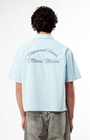 Farms Blue Woven Camp Shirt&nbsp; image number 4