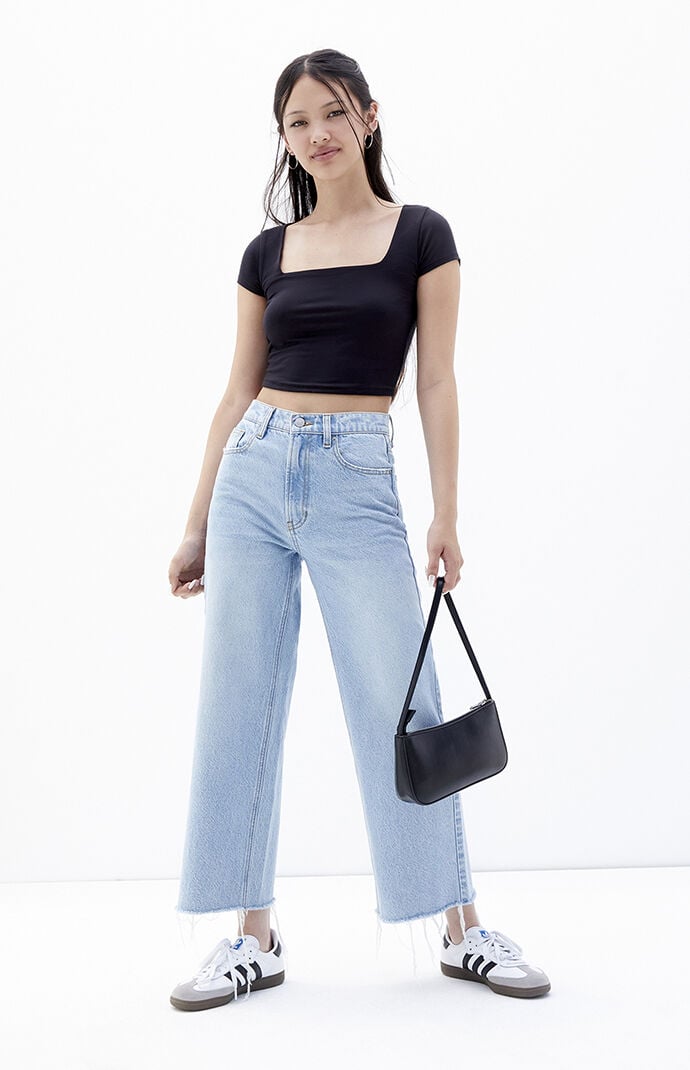 Straight leg distressed jeans womens new arrivals