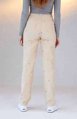 Mirco Embroidered Mushroom Boyfriend Jeans image number 5
