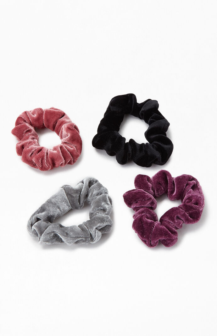 4 Pack Storm Velvet Scrunchies