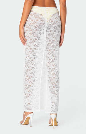 Oceana Sheer Lace Maxi Skirt image number 5