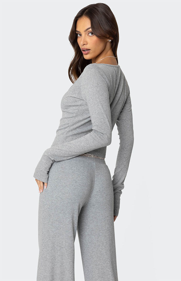 Edikted Peekaboo Lace Long Sleeve Top | PacSun