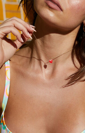 x PacSun Red Heart Necklace image number 2