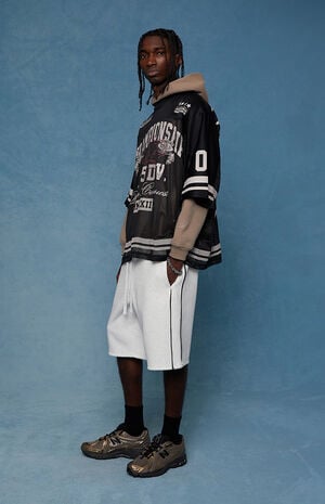 Gray Piping Track&nbsp;Sweat Shorts&nbsp; image number 2