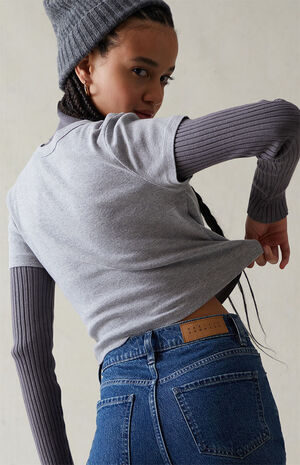 Eco Stretch Dark Indigo High Waisted Bootcut Jeans image number 5