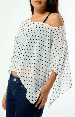 Coco Polka Dot Chiffon Poncho image number 2