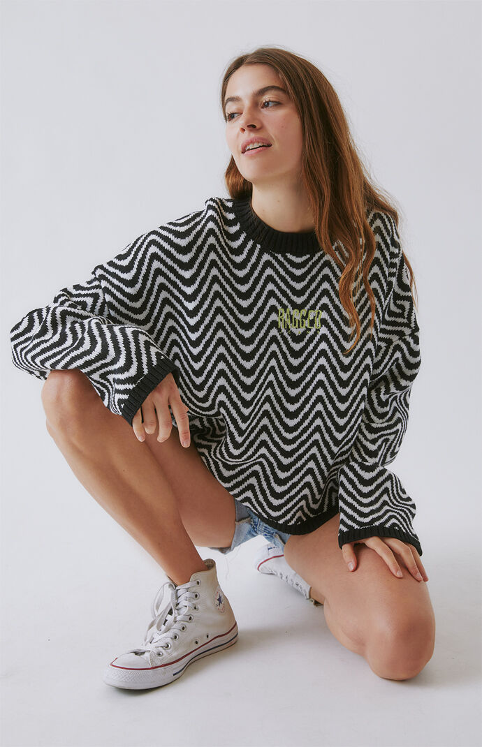 Wave Jacquard Knit Sweater