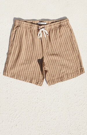 Eco Khaki Linen Volley Shorts image number 1