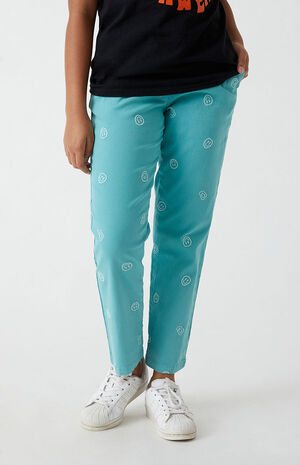 Smiley Embroidered Straight Leg Pants image number 2
