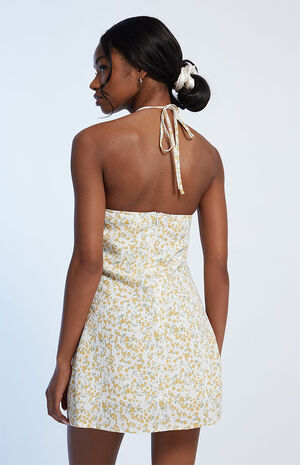 Bustier Tie Halter Mini Dress image number 3