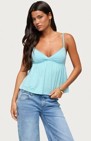 Belen Polka Dot Lacey Babydoll Top image number 1