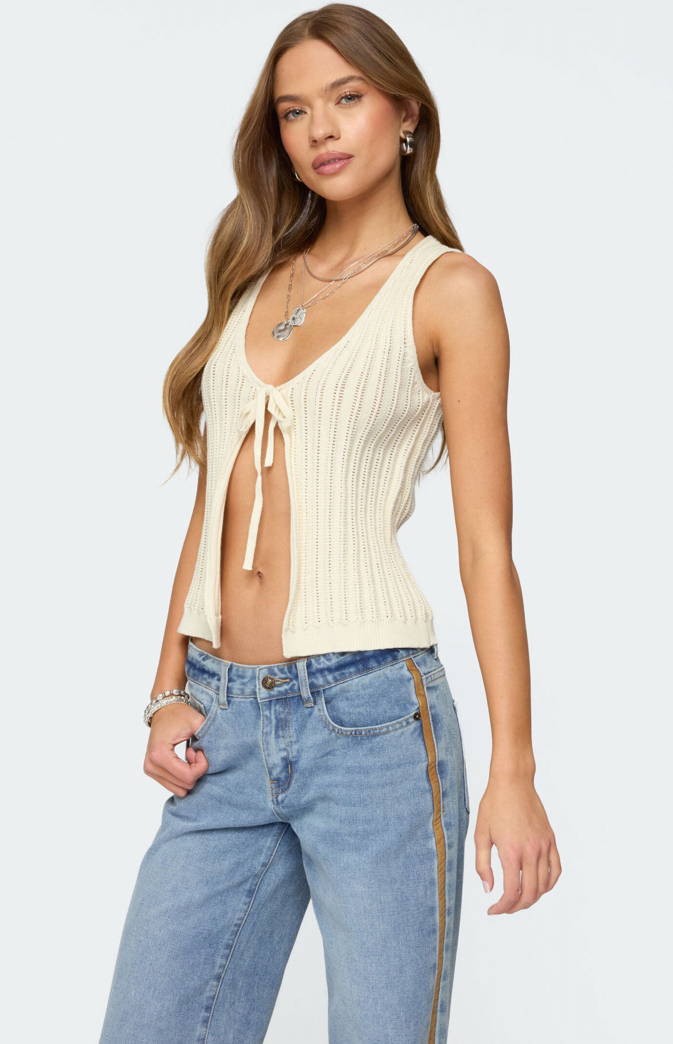 Edikted Verona Split Front Knit Top
